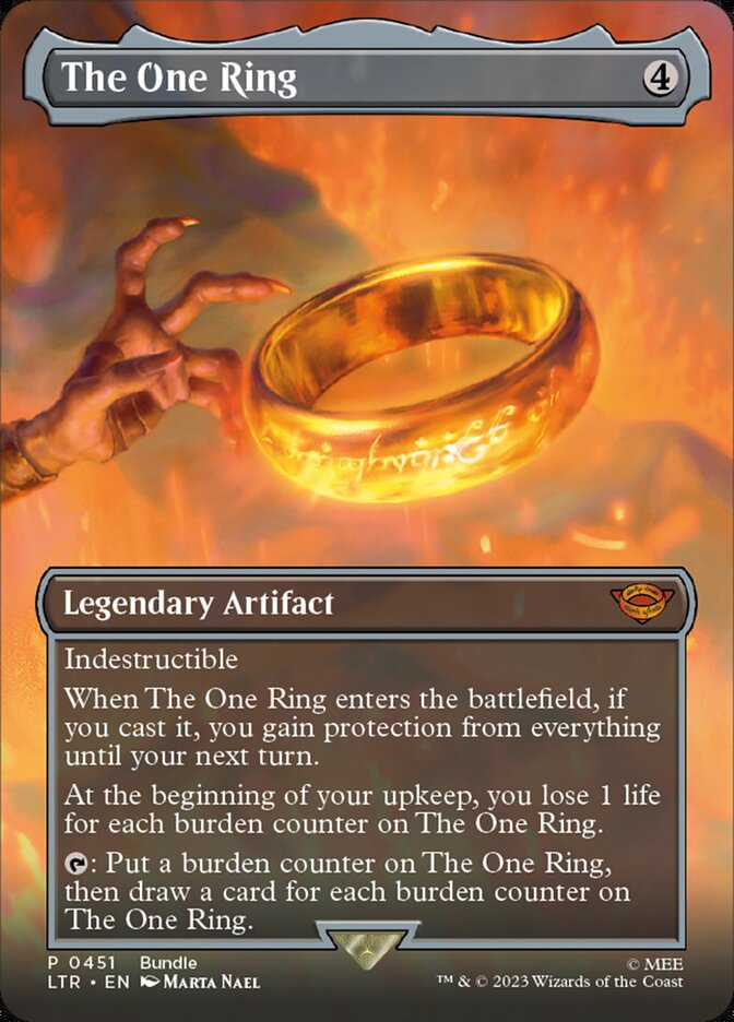 La version full-art de la carte "The One Ring" de Magic The Gathering.