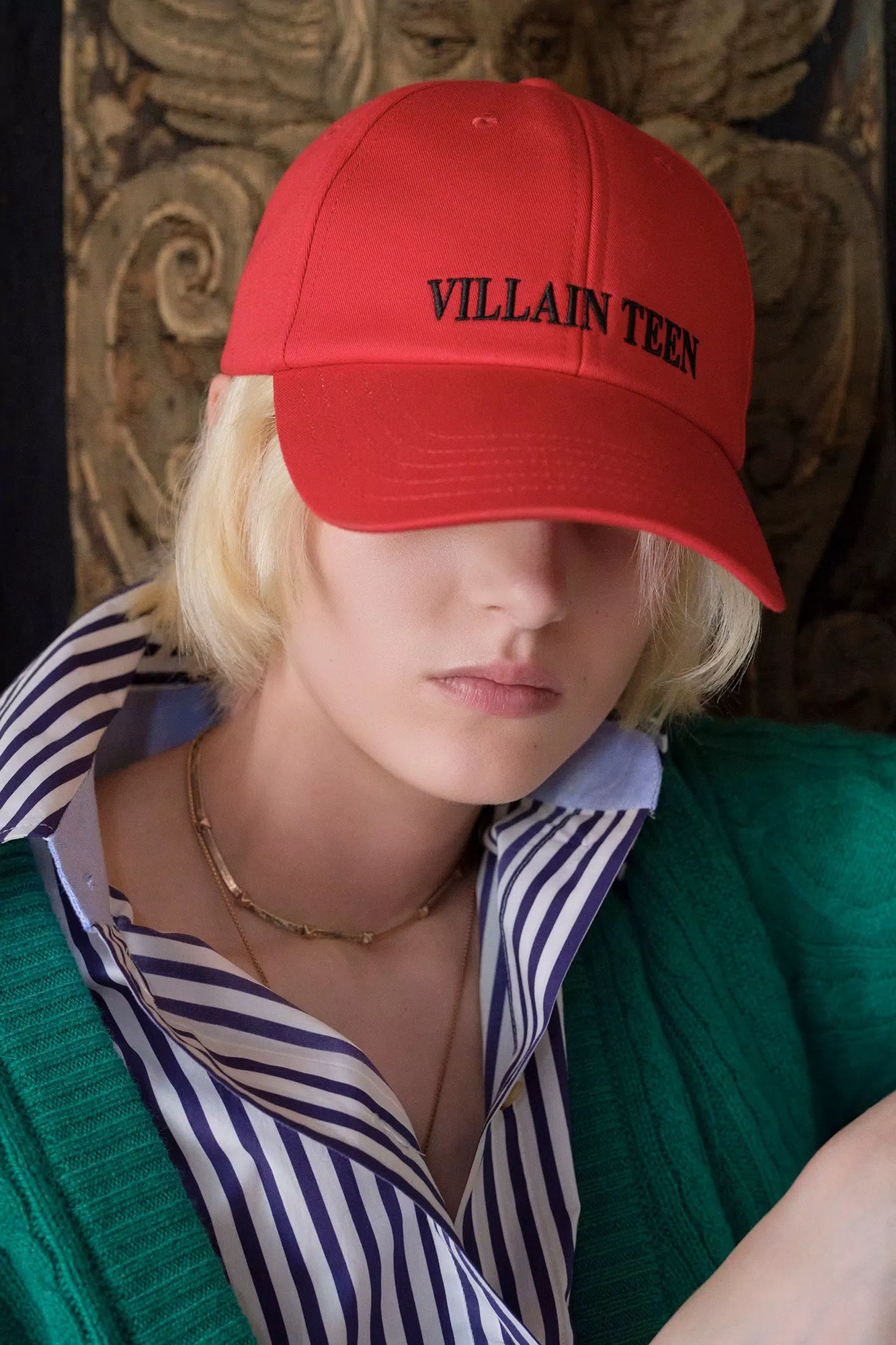 Valentino Villain Teen Red Cap (Cruise 2027)