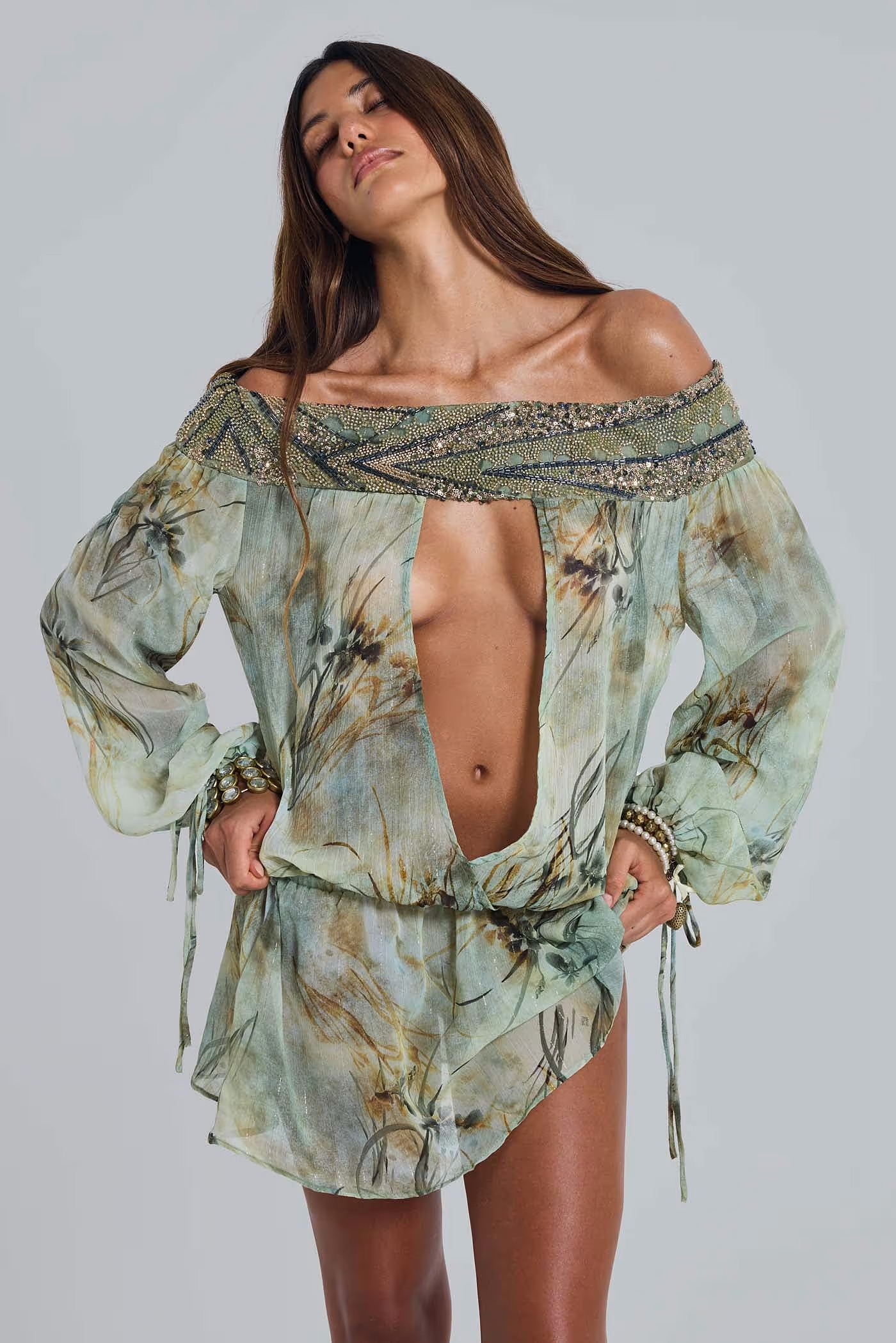 Jaded London Breccia Embellished Mini Dress 2026